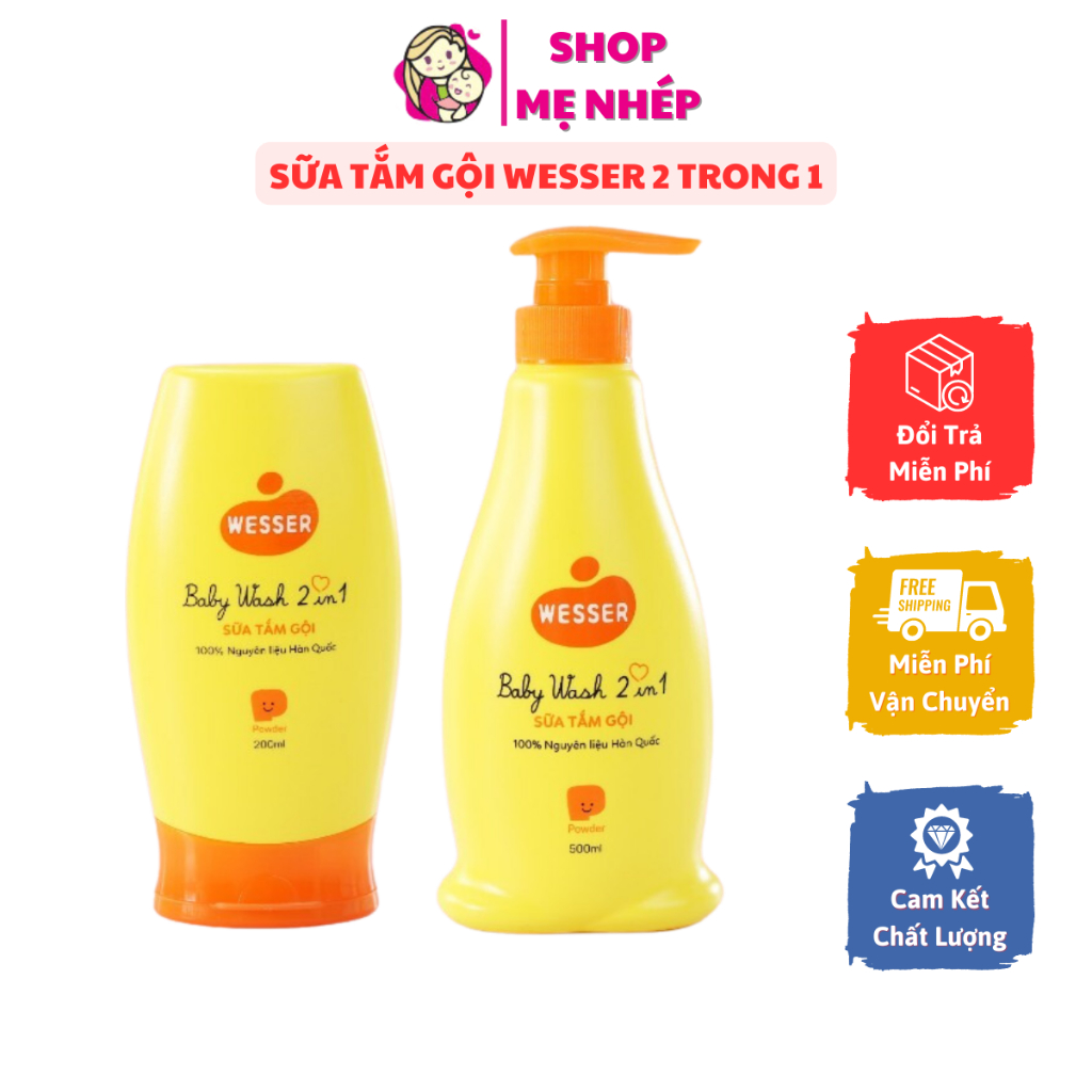 Sữa tắm gội Wesser 2 trong 1 (200- 500ml)